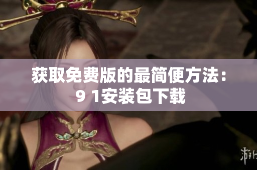 获取免费版的最简便方法： 9 1安装包下载