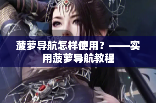 菠萝导航怎样使用？——实用菠萝导航教程
