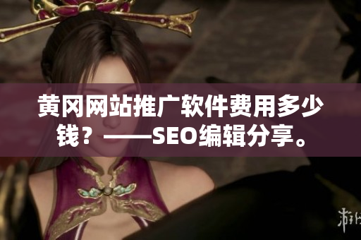 黄冈网站推广软件费用多少钱？——SEO编辑分享。