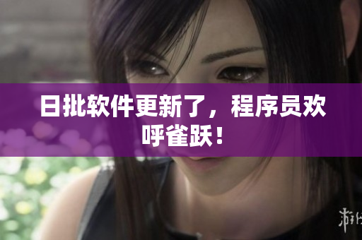 日批软件更新了，程序员欢呼雀跃！