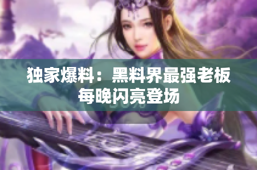 独家爆料：黑料界最强老板每晚闪亮登场