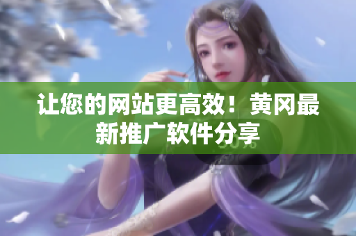 让您的网站更高效！黄冈最新推广软件分享