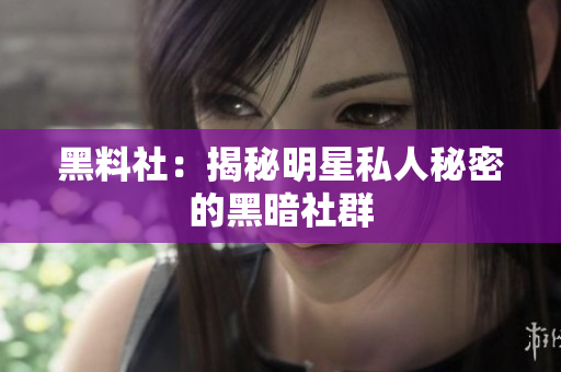 黑料社：揭秘明星私人秘密的黑暗社群