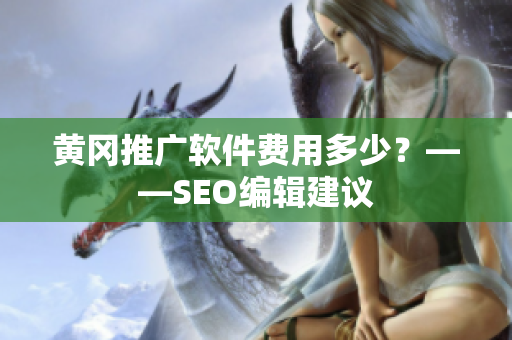 黄冈推广软件费用多少？——SEO编辑建议
