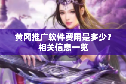 黄冈推广软件费用是多少？相关信息一览