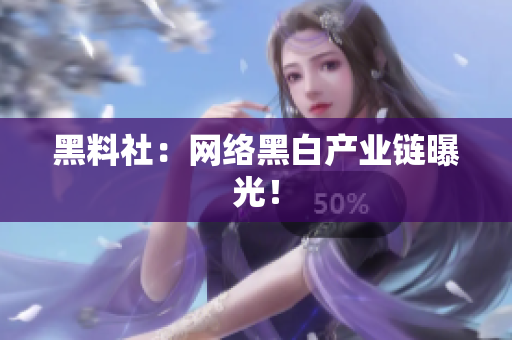 黑料社：网络黑白产业链曝光！