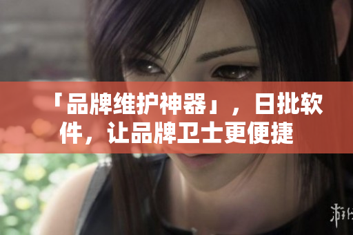 「品牌维护神器」，日批软件，让品牌卫士更便捷