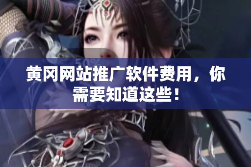 黄冈网站推广软件费用，你需要知道这些！