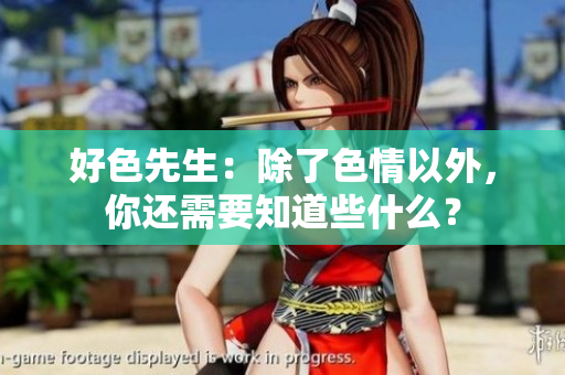 好色先生：除了色情以外，你还需要知道些什么？
