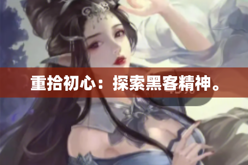 重拾初心：探索黑客精神。