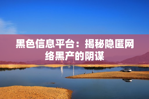 黑色信息平台：揭秘隐匿网络黑产的阴谋