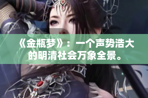 《金瓶梦》：一个声势浩大的明清社会万象全景。
