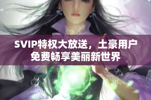 SVIP特权大放送，土豪用户免费畅享美丽新世界