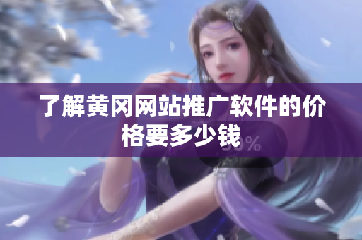 了解黄冈网站推广软件的价格要多少钱