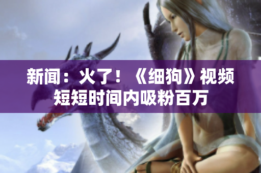 新闻：火了！《细狗》视频短短时间内吸粉百万