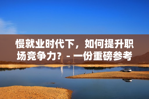 慢就业时代下，如何提升职场竞争力？- 一份重磅参考