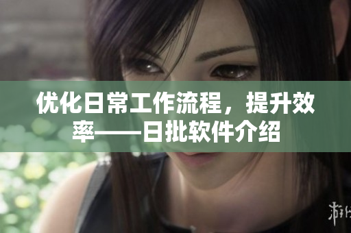 优化日常工作流程，提升效率——日批软件介绍
