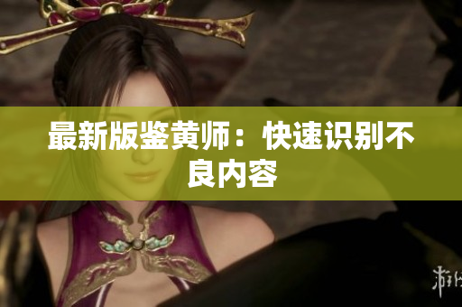 最新版鉴黄师：快速识别不良内容