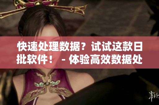快速处理数据？试试这款日批软件！ - 体验高效数据处理？日批软件值得一试！