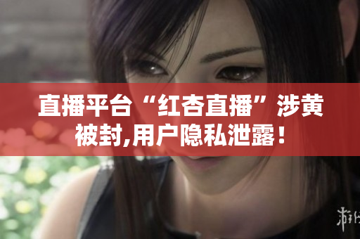 直播平台“红杏直播”涉黄被封,用户隐私泄露！