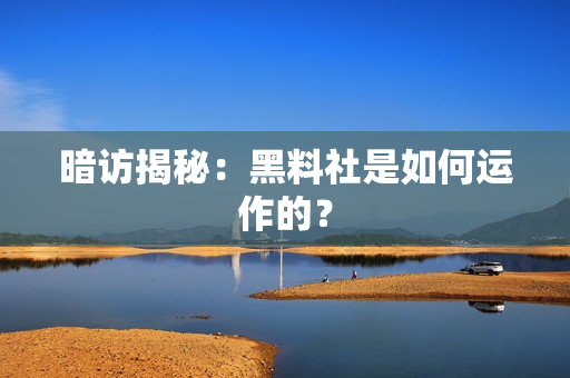 暗访揭秘：黑料社是如何运作的？