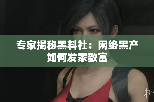 专家揭秘黑料社：网络黑产如何发家致富