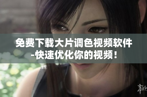 免费下载大片调色视频软件-快速优化你的视频！