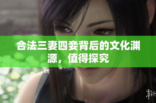 合法三妻四妾背后的文化渊源，值得探究