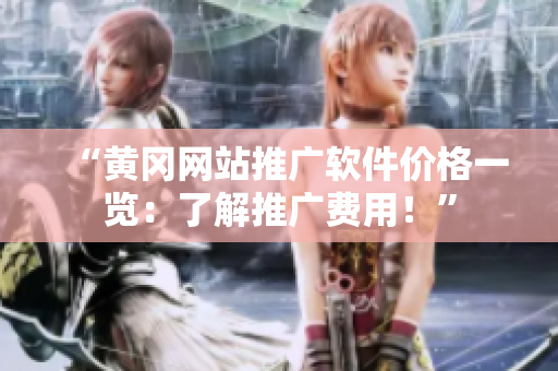 “黄冈网站推广软件价格一览：了解推广费用！”