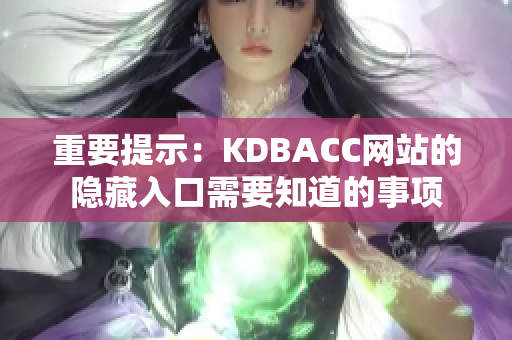 重要提示：KDBACC网站的隐藏入口需要知道的事项