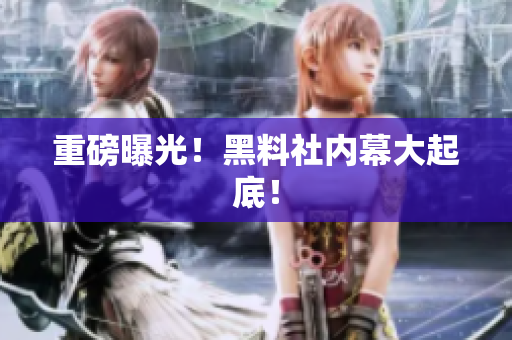 重磅曝光！黑料社内幕大起底！