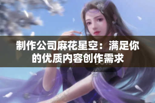 制作公司麻花星空：满足你的优质内容创作需求