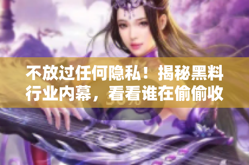 不放过任何隐私！揭秘黑料行业内幕，看看谁在偷偷收集你的个人信息