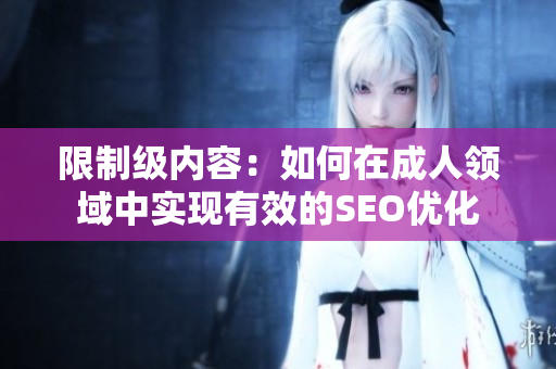 限制级内容：如何在成人领域中实现有效的SEO优化