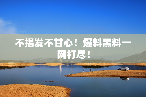不揭发不甘心！爆料黑料一网打尽！