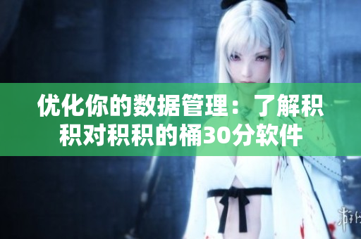 优化你的数据管理：了解积积对积积的桶30分软件