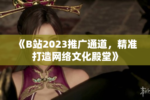 《B站2023推广通道，精准打造网络文化殿堂》