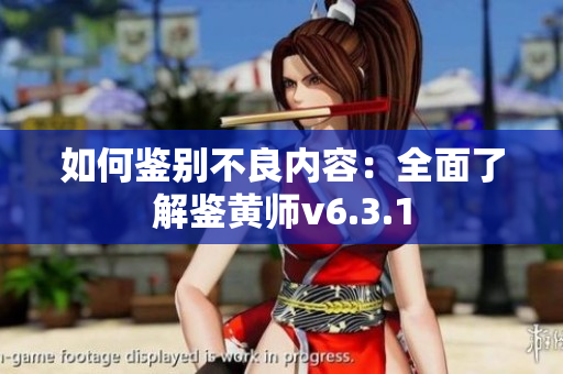 如何鉴别不良内容：全面了解鉴黄师v6.3.1