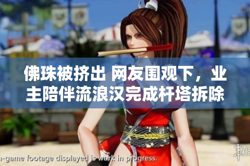 佛珠被挤出 网友围观下，业主陪伴流浪汉完成杆塔拆除
