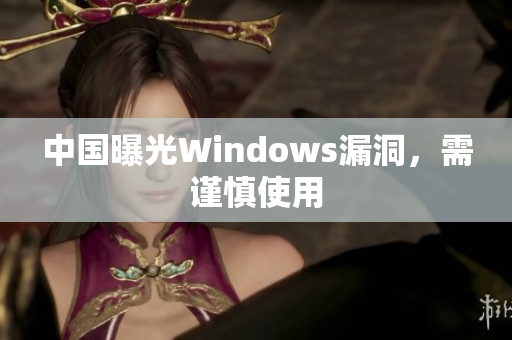 中国曝光Windows漏洞，需谨慎使用