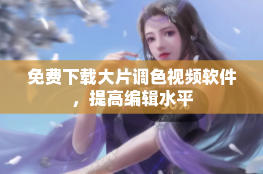 免费下载大片调色视频软件，提高编辑水平