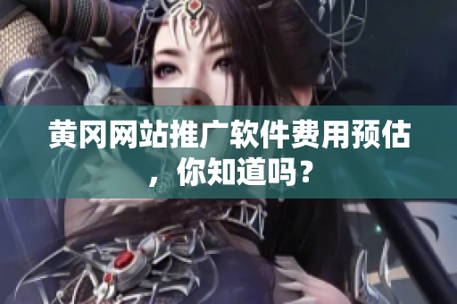 黄冈网站推广软件费用预估，你知道吗？