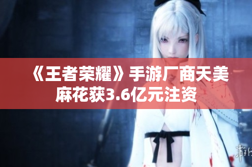 《王者荣耀》手游厂商天美麻花获3.6亿元注资