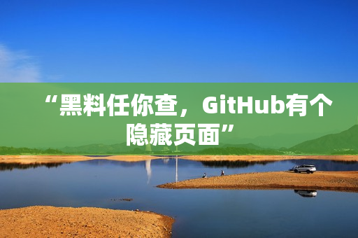 “黑料任你查，GitHub有个隐藏页面”