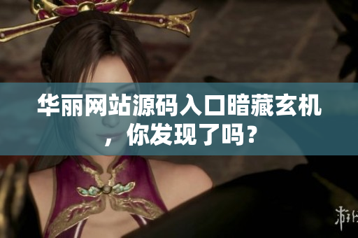 华丽网站源码入口暗藏玄机，你发现了吗？