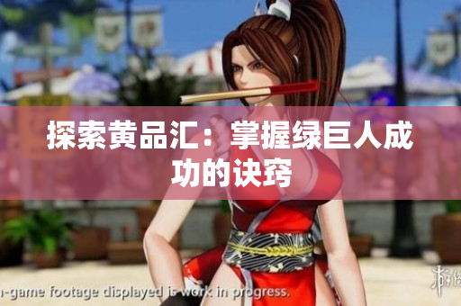 探索黄品汇：掌握绿巨人成功的诀窍