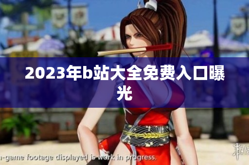 2023年b站大全免费入口曝光