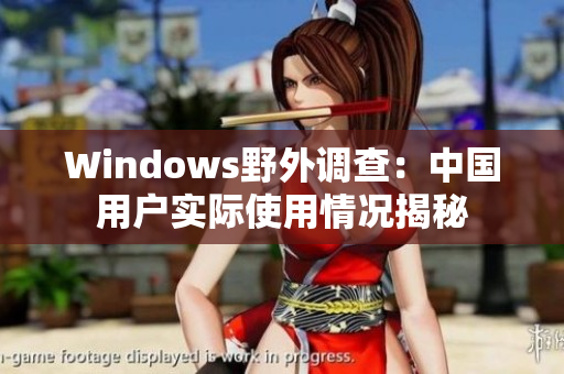 Windows野外调查：中国用户实际使用情况揭秘